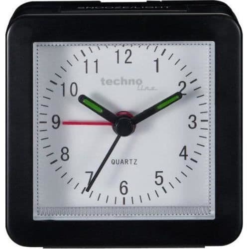 Vækkeur - TECHNO LINE - Geneva SC - Quartz - Sort - Fluorescerende visere