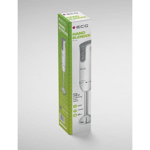 Stavblender - ECG - RM 430 - Rustfrit Stål - Hvid - 400 W - 2 Effekttrin - 85 dB