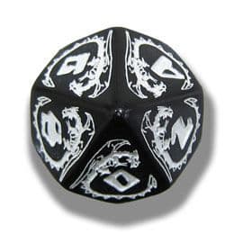 Black & White Dragon Dice Set - QWORKSHOP - Barn - Blandat