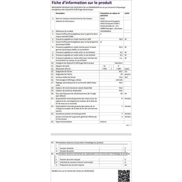 Skærm PC Asus TUF VG249QM5A