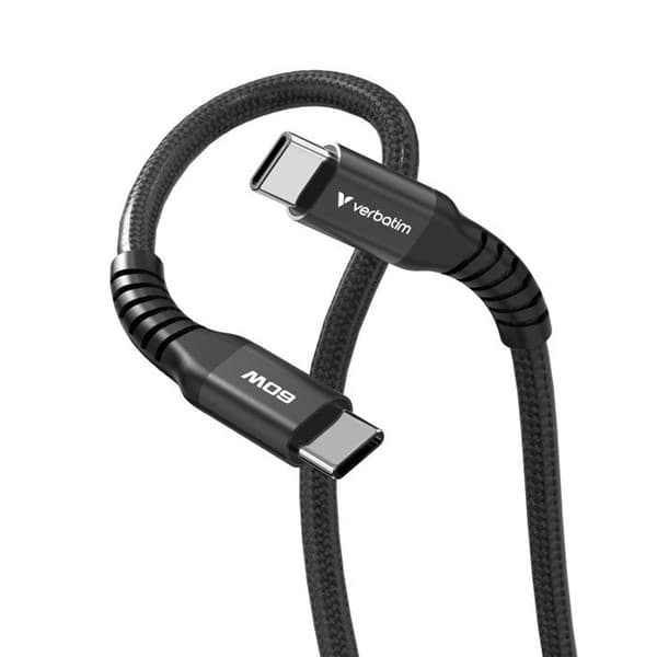 VERBATIM CABLE USB-C/ USB-C 60W SORT