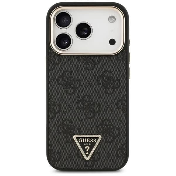 Guess 4G Triangle Logo Cover med MagSafe til iPhone 17 Pro Max Sort Guld