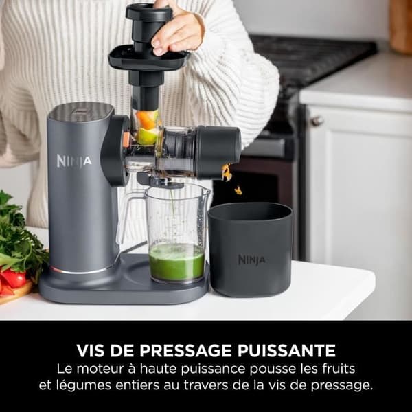 Juicer - Ninja NeverClog - JC151EU - 150W - Uden tilstopning - 150W - 0,887L - Grå-sort