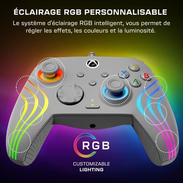 TURTLE BEACH Spilcontroller - Xbox Series X|S, Xbox One og PC - Afterglow Wave - RGB Kablet Grå