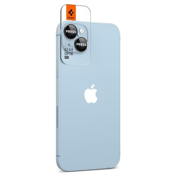 Hærdet glas til kamera - SPIGEN - iPhone 14 / 14 Plus - 2 pak - Ridsefast - Sort