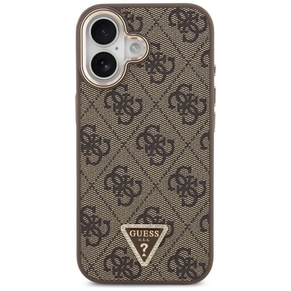 Coque Guess Hardcase 4G Triangle Logo MagSafe för iPhone 17 - Brun