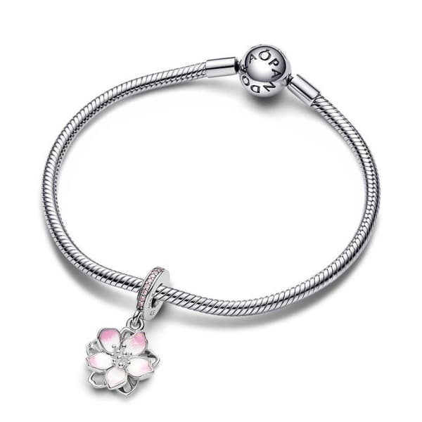 Charm hänge - MARQUE - Körsbärsblomma - Silver - Grå - Kvinna