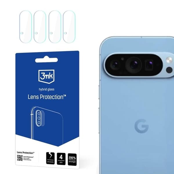 Objektivbeskyttelse - 3MK - Google Pixel 9 Pro - 4 sæt - Primær farve: Blå - Gennemsigtig