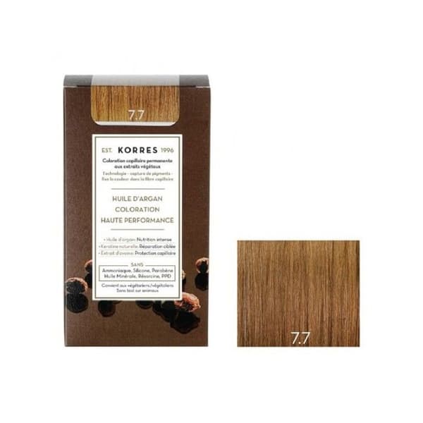 Korres arganolie permanent hårfarve 7.7 blond brun