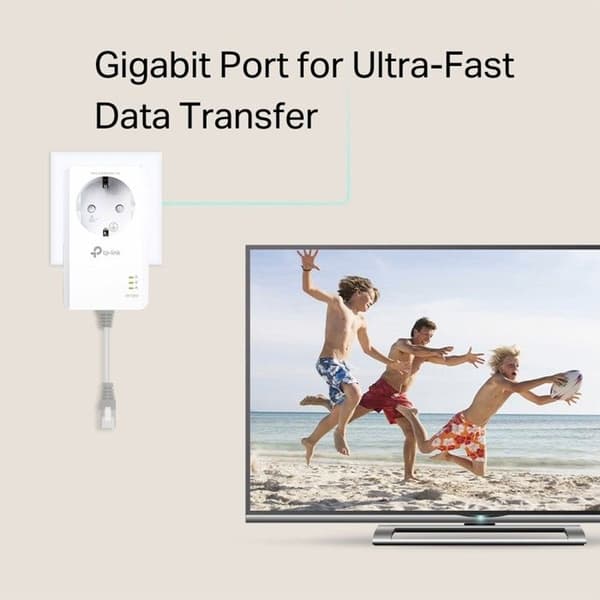 CPL - TP-Link - AV1000 - 1000Mbps - Pakke med 2 - Sort