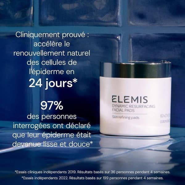 Ansiktskuddar - ELEMIS - 60 skivor - Tri-enzyms exfoliant - Utjämnande - Ytbehandlande