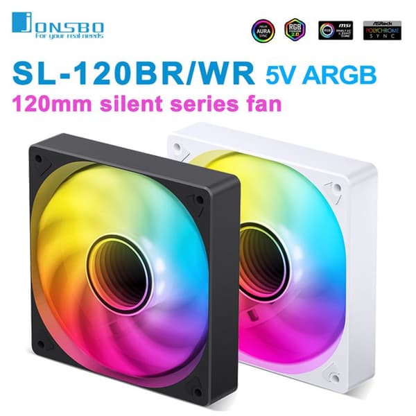 Ventilator - JONSBO - SL-120 - ARGB Belysning 5V 3PIN - 120mm - Elegant Sort Design