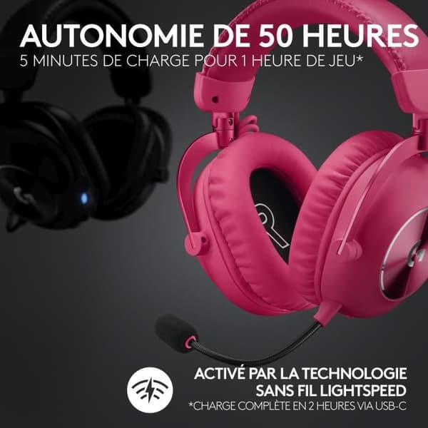 Spelkåpa - Trådlös - Logitech G - Lightspeed - Rosa