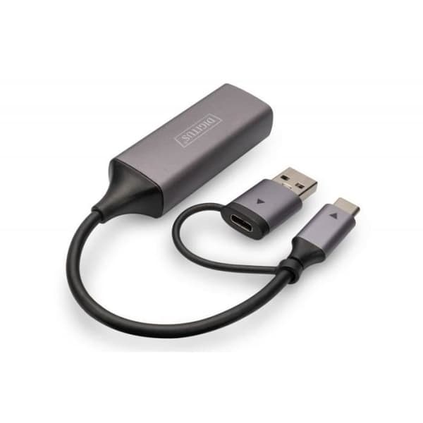 Digitus Ethernet-adapter USB 3.0 / USB C 3.1 til 2.5 G - 4016032473572