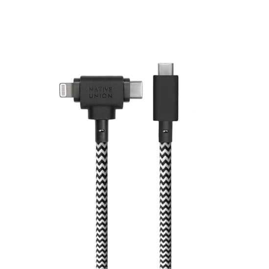 Native Union ECO Belt Universal USB-C til USB-C/Lightning-kabel 1,8 m Zebra