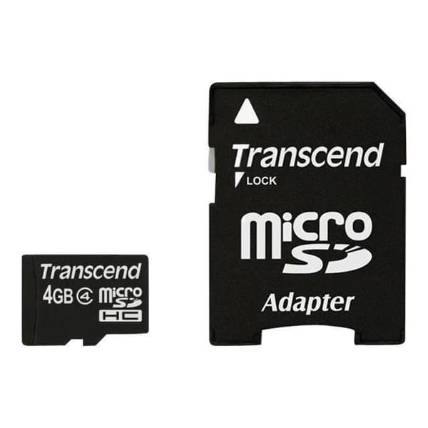 Transcend 4 GB Klass 4-kort + adapter