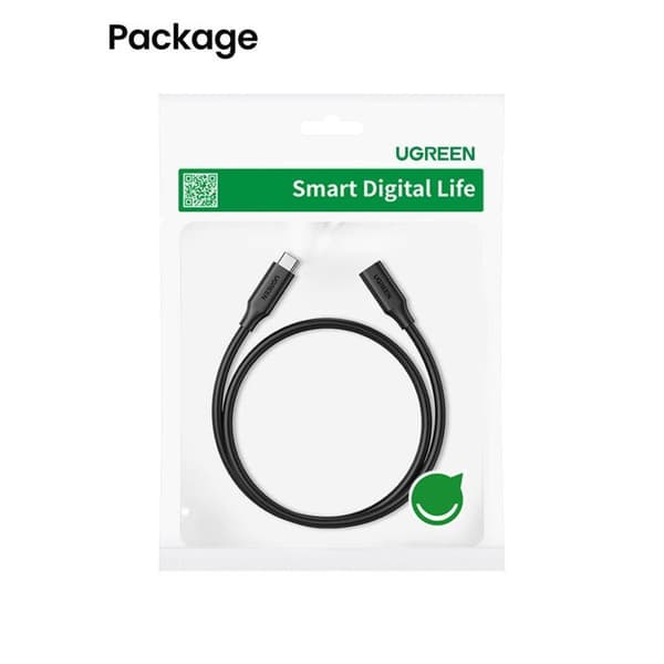 USB-C forlængerkabel - UGREEN - US353 - 3.1 Gen2 - 100 W - 1 m - 4K (Sort)
