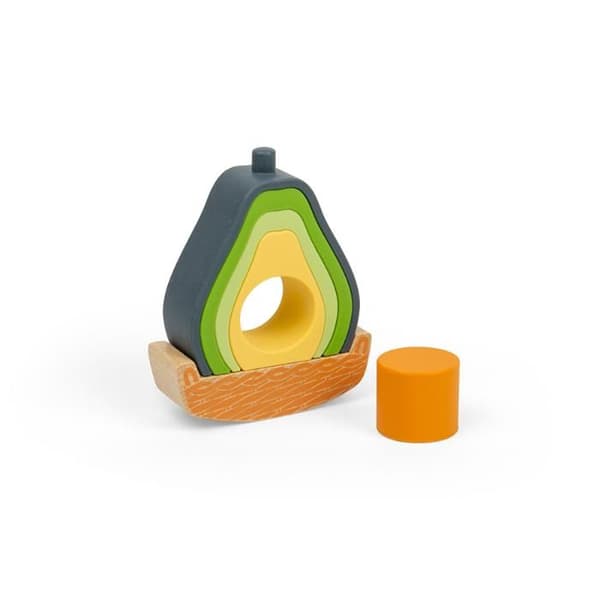 BigJigs legetøj Rocking Avocado stablebart sanseligt holdbart
