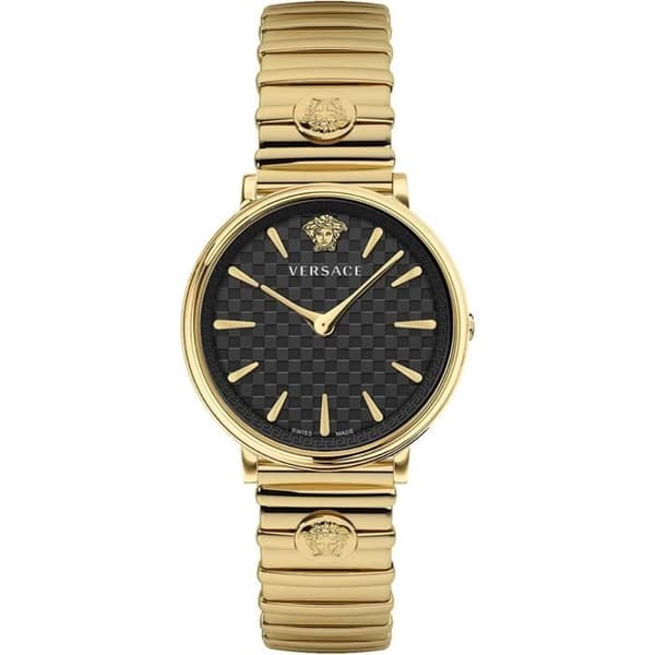 Ur - VERSACE - V-Circle VE8104722 - Kvinde - Kvarts - Sort - Rustfrit stål - Guld