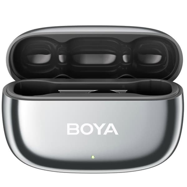 Boya Mini 2-01 trådlös slipsnål-mikrofon USB-C och Lightning, grå