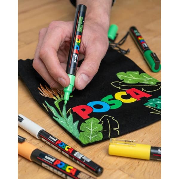 40 tuscher - POSCA - Farveassortiment + spidser - PC1-1M - PC3M - PC5M - PC8K