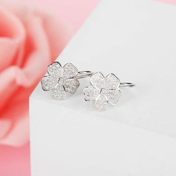 Örhängen - Moiss E0000564 - Silver - Zirconblommor - För kvinnor