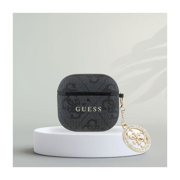 Guess 4G Script PC/PU Charm Case För AirPods 4 Svart - GUA4P4E4CDK