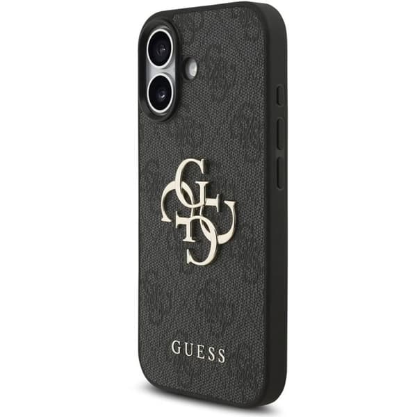 Coque Guess Hardcase 4G Classic Logo med perle-hank til iPhone 17 - Sort