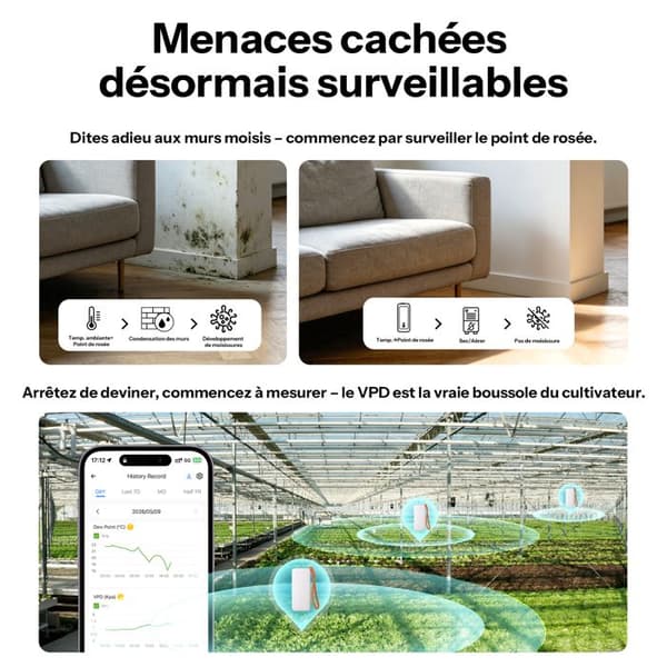 SONOFF - Ansluten Zigbee 3.0 termometer hygrometer - Högprecisionssensor, daggpunkt och DVP, kompakt format - SNZB-02B