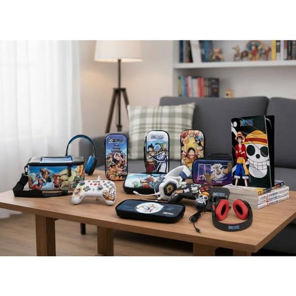 Spelkontroll - Nintendo Switch, Switch 2 och PC - One Piece - Trådad - Vit - Vibrationsfunktion - 3 m kabel - Luffy - Konix