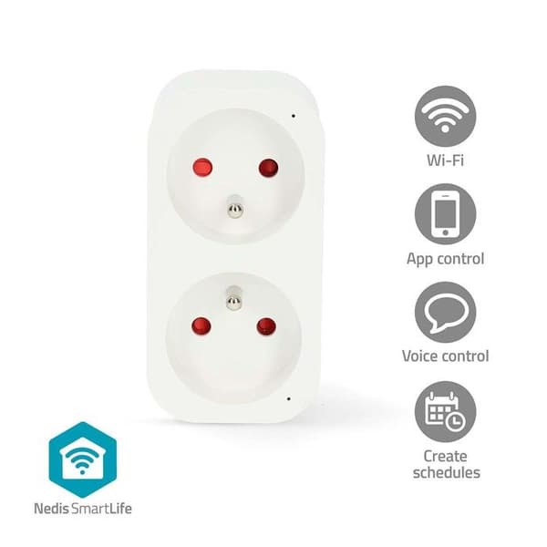 Smart Plugg - NEDIS - Dubbel SmartLife - Wattmätare - Timer - 3680W