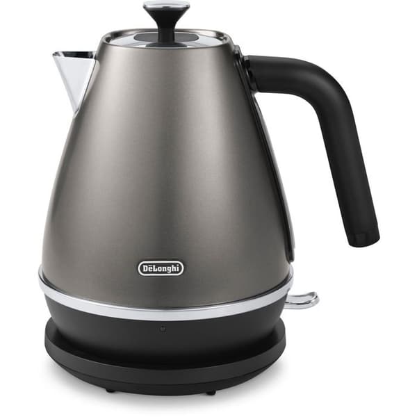 Kedel - De'Longhi Distinta Titanium - 1,7 L - 2000 W - Rustfrit stål - Sort og grå