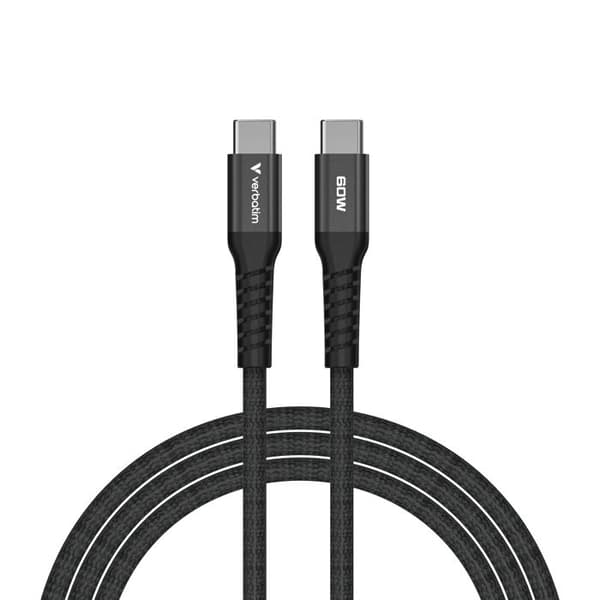 VERBATIM CABLE USB-C/ USB-C 60W SORT