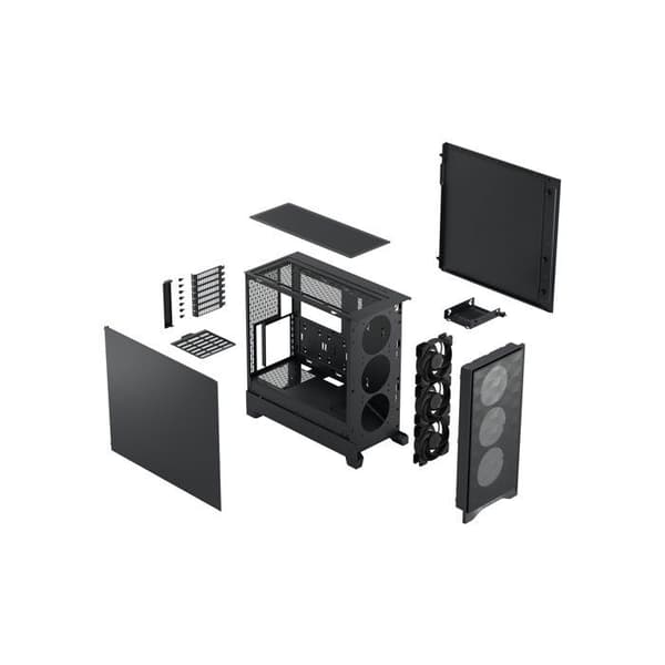PC-kabinet - FRACTAL DESIGN - FD-C-POA2A-01 - Pop 2 Air Solid - ATX-format - 3 ventilatorer med profilerede blade - Sort