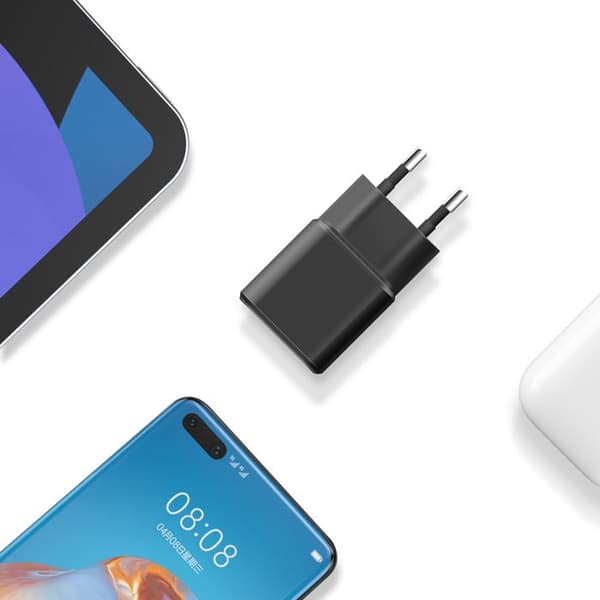 USB-C / USB-A Power Delivery GaN 12W Strømforsyning Swissten Sort