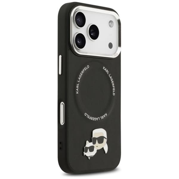 Coque Karl Lagerfeld Læder K&C Pins MagSafe til iPhone 17 Pro - Sort