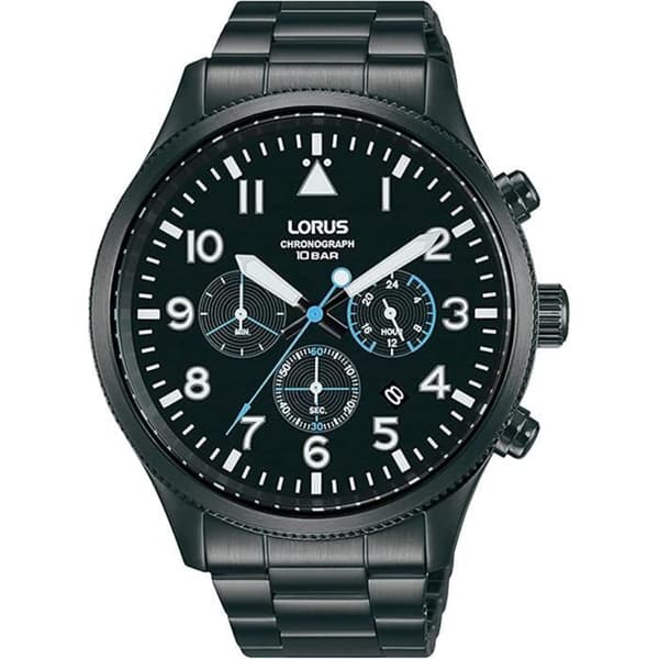 Herreur Quartz - Lorus RT361JX9 - Rustfrit stål - Sort