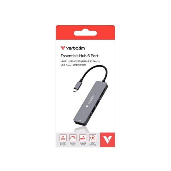VERBATIM HUB USB-C 6PORT SD MICROSD
