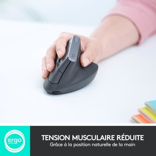Mus - Trådløs - Logitech - MX Vertikal - Grå