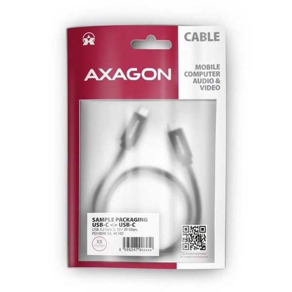 AXAGON BUCM32-CM20AB USB-forbindelseskabel sort 2 m