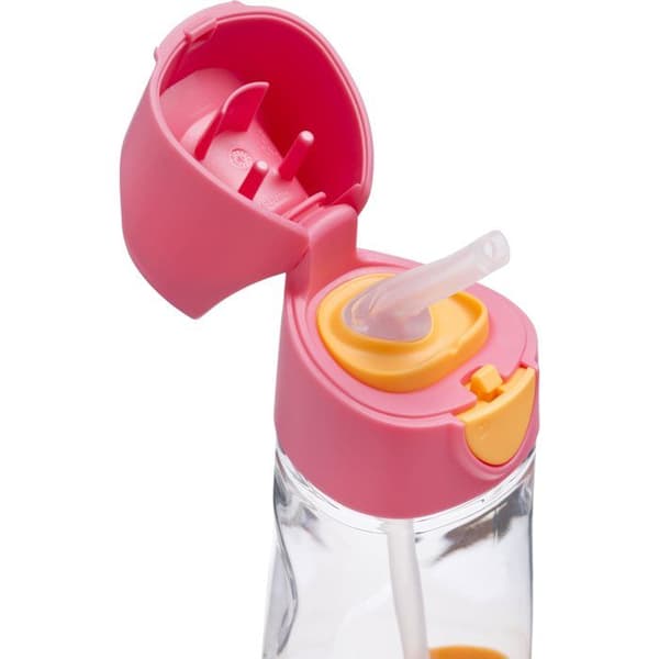 B.Box Flaska med sugrör 450 ml rosa orange