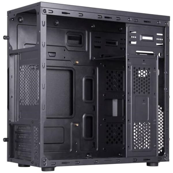 1stcool Premium STEP kabinet, micro-tower, AU, USB 3.0, USB-C, 1 ventilator 120 mm + 1 ventilator 80 mm, sort