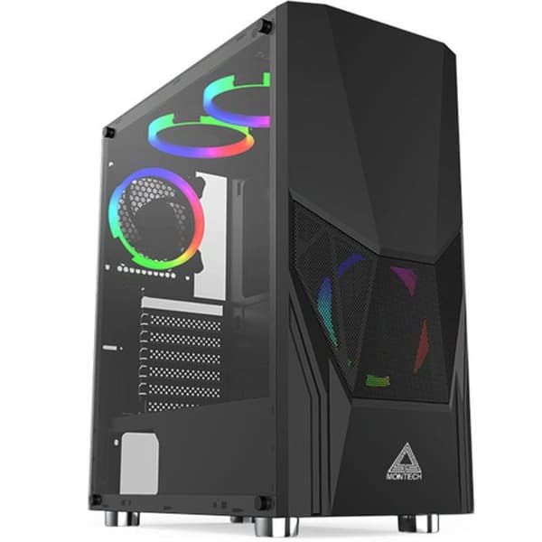 Computer kabinet - MONTECH - FIGHTER 500 - Sort - ATX/mATX/mITX - Tempereret glas paneler