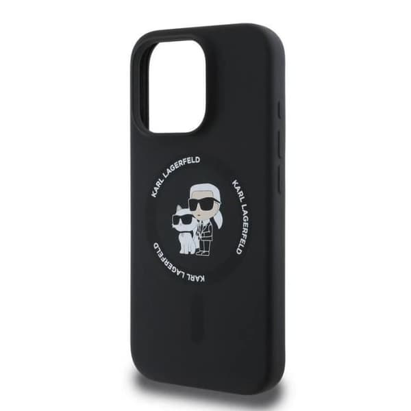 Coque - Karl Lagerfeld - iPhone 16 Pro - Silikone Liquide - MagSafe - Sort