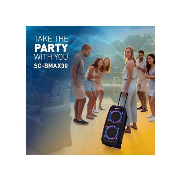 Bärbar Bluetooth-högtalare - PANASONIC - SC-BMAX30 - 320W - 14h batteritid - Mikrofon- och gitaringångar