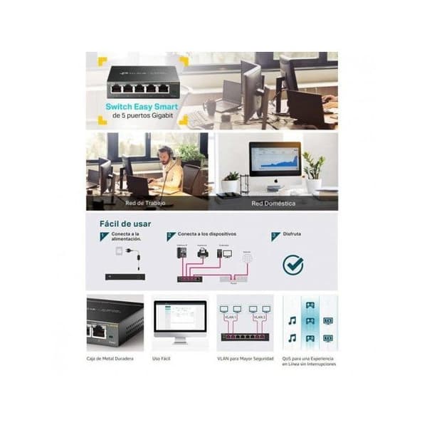 TP-LINK TL-SG105E Switch 5xGB Metall