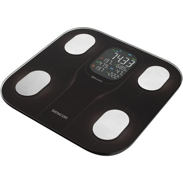 Vægtskala - SENCOR - SBS 9002BK - Kapacitet 180 kg - Måling af fedt og muskler - Bluetooth-forbindelse