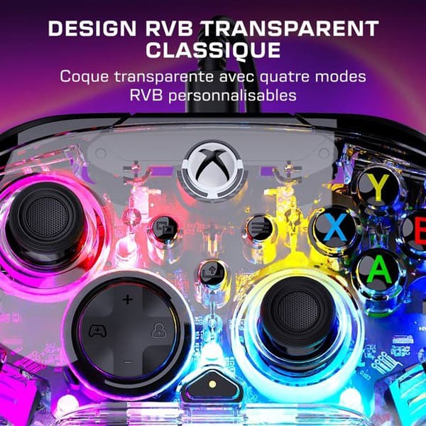 Spilcontroller - Xbox - Afterglow - Kablet - Gennemsigtig - Kompatibel med PC