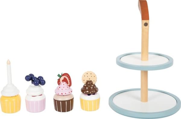 Kagefad i træ, cupcake-magnet, muffinfad, slikfad