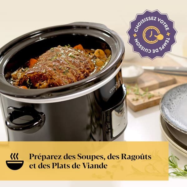 Digital slow cooker - Crock-pot - CSC113X - 3.5 l - Programmable timer - EU 2-pin plug - Black